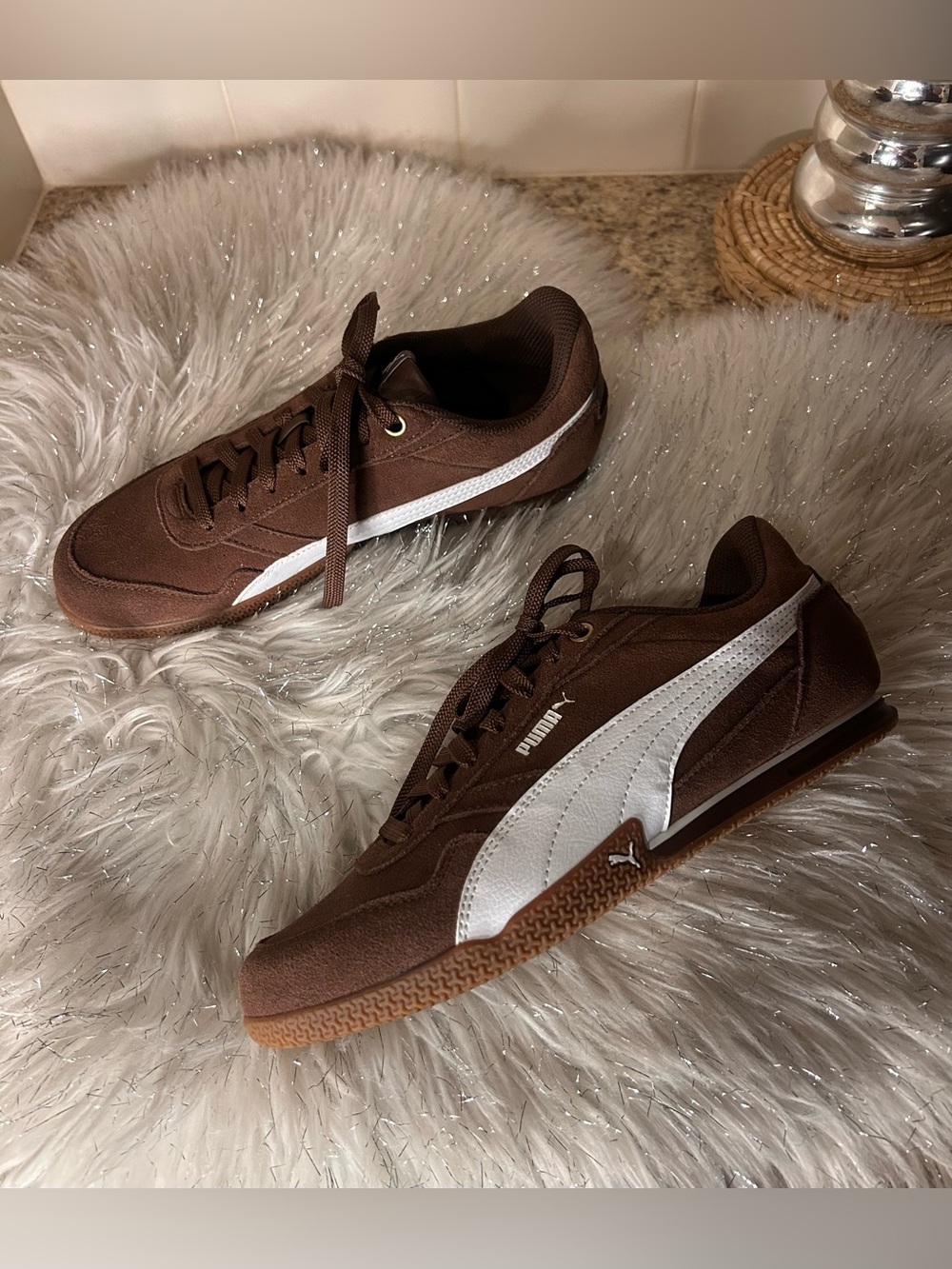 Puma Bella Donna Brown Suede Shoes New